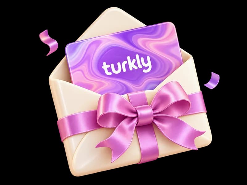 Подарочный сертификат Turkly в конверте с бантом